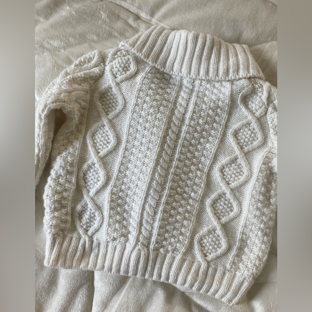 Janie and Jack Cream Cable Knit Cardigan Sweater - Picture 6 of 7